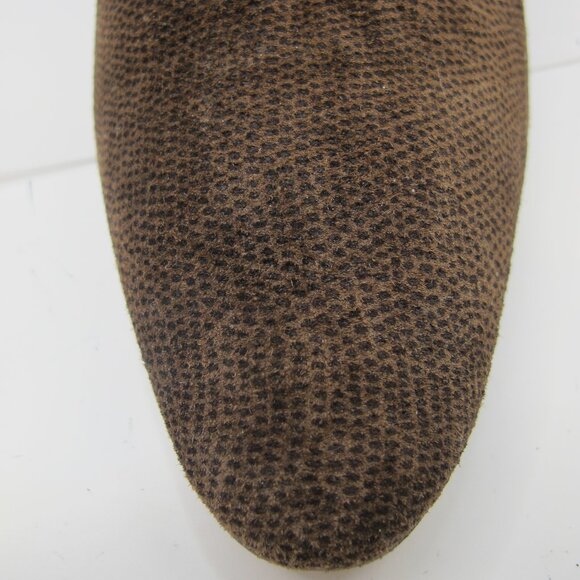 Sesto Meucci brown suede 2 inch heels with lizard pattern 8.5N - Picture 5 of 6